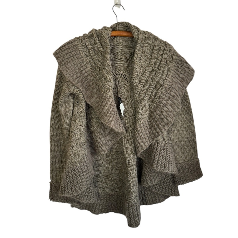 Marithé & François Girbaud Wool & Mohair Brown Coat/Cardigan size 2